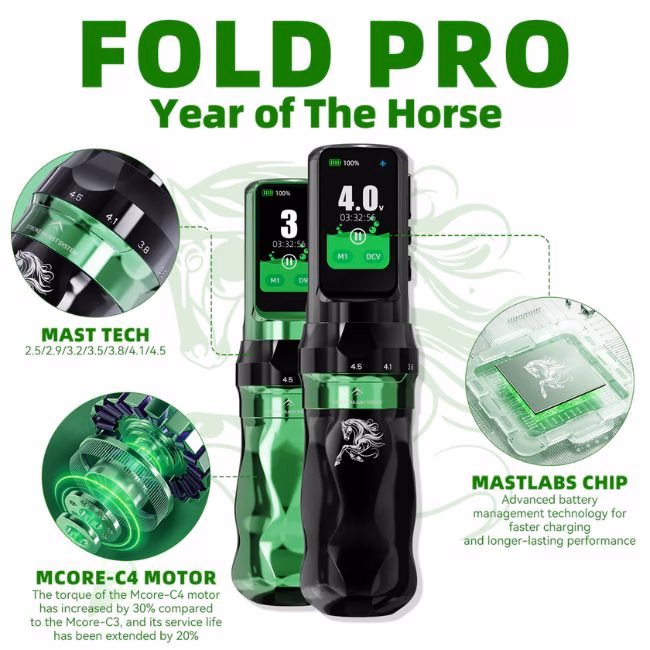 Mast Fold Pro Year of the Horse Edition detalj baterije i gripa